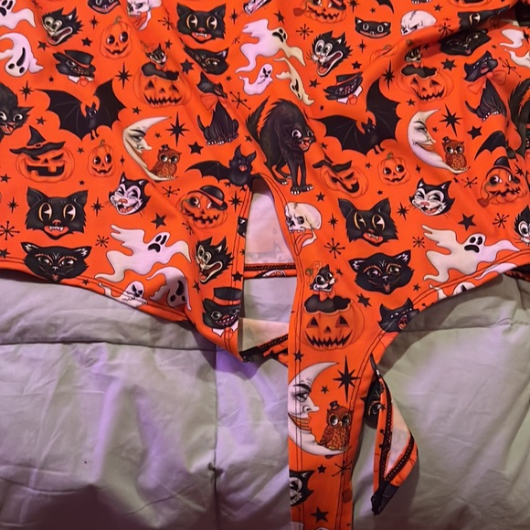 Limited Black Milk Trick or Treat Tie Front Halloween Top size Large - Picture 4 of 8